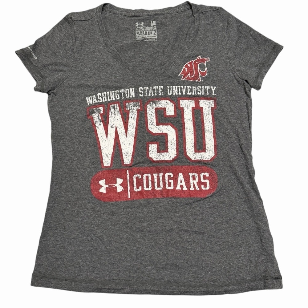 Under Armour T-shirt Tee Women's Size Medium WSU Washington Cougars Semi-Fitted‎